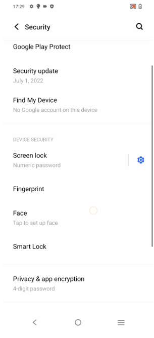 Privacy and app encryption option in Vivo