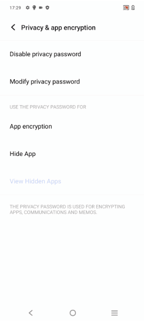 Hide App option in Vivo