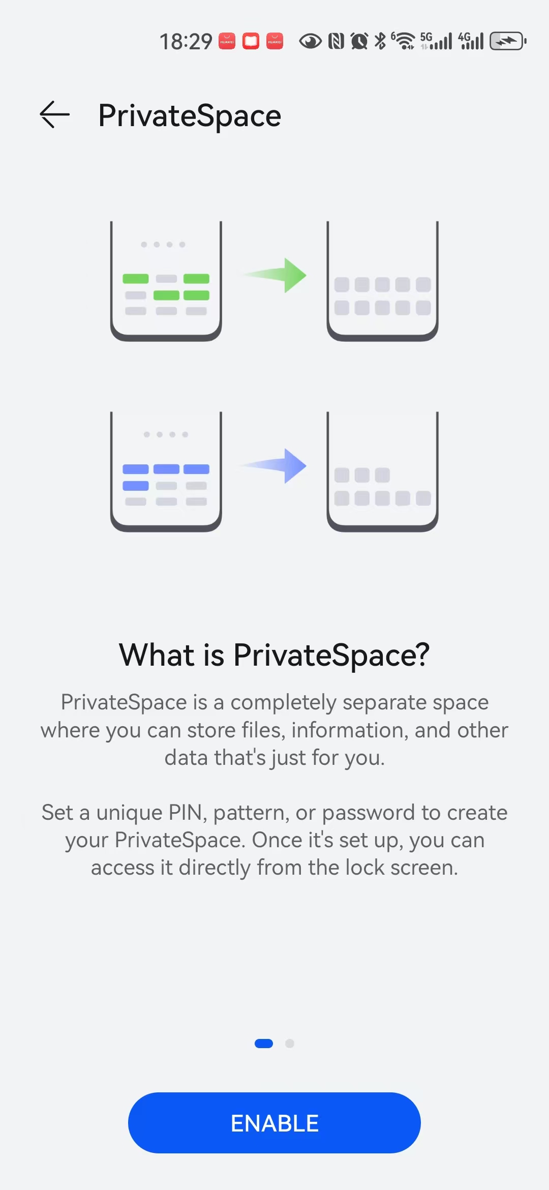 Set PrivateSpace password
