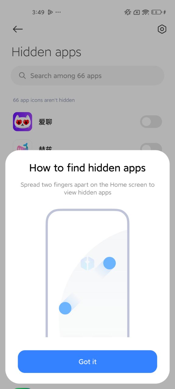 Download apps in Second space