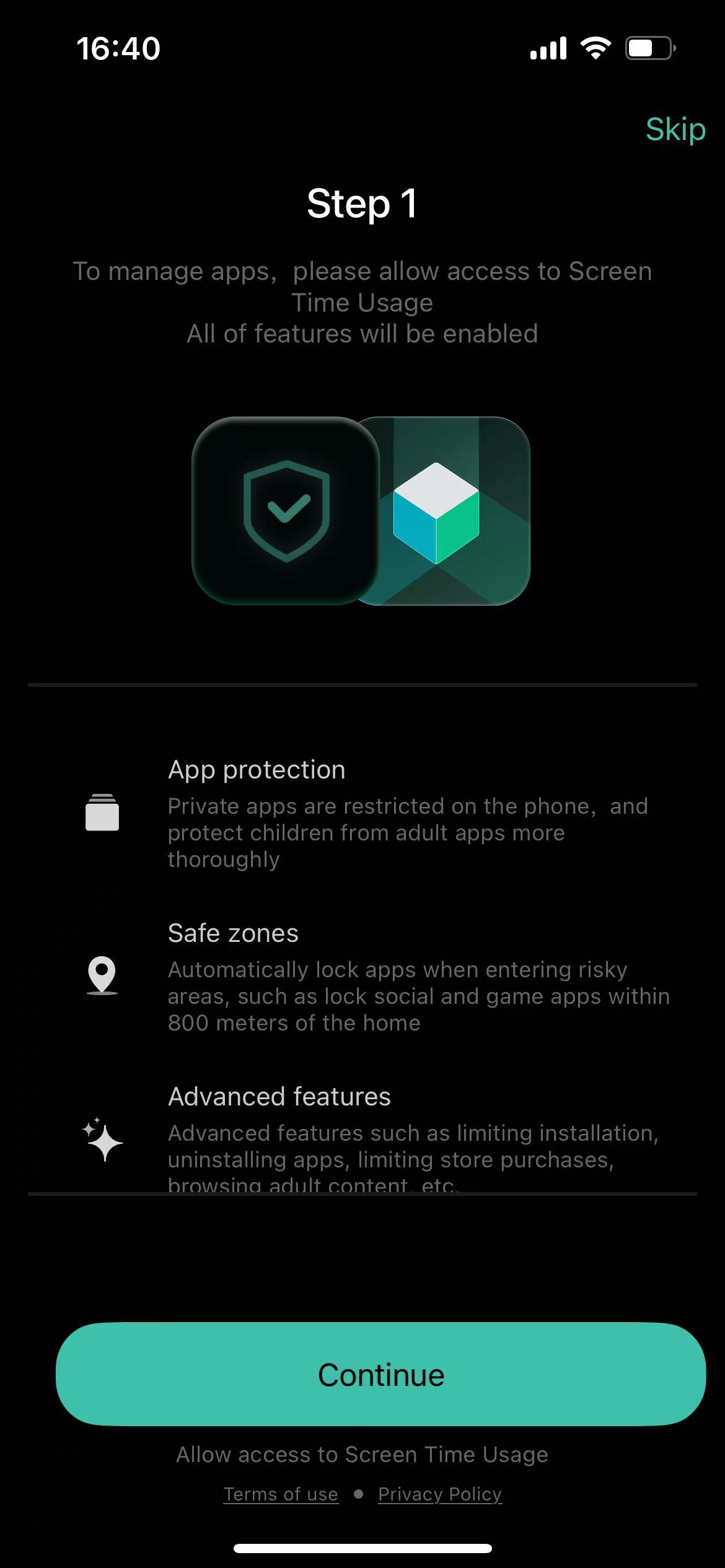 Allow Screen Time access
