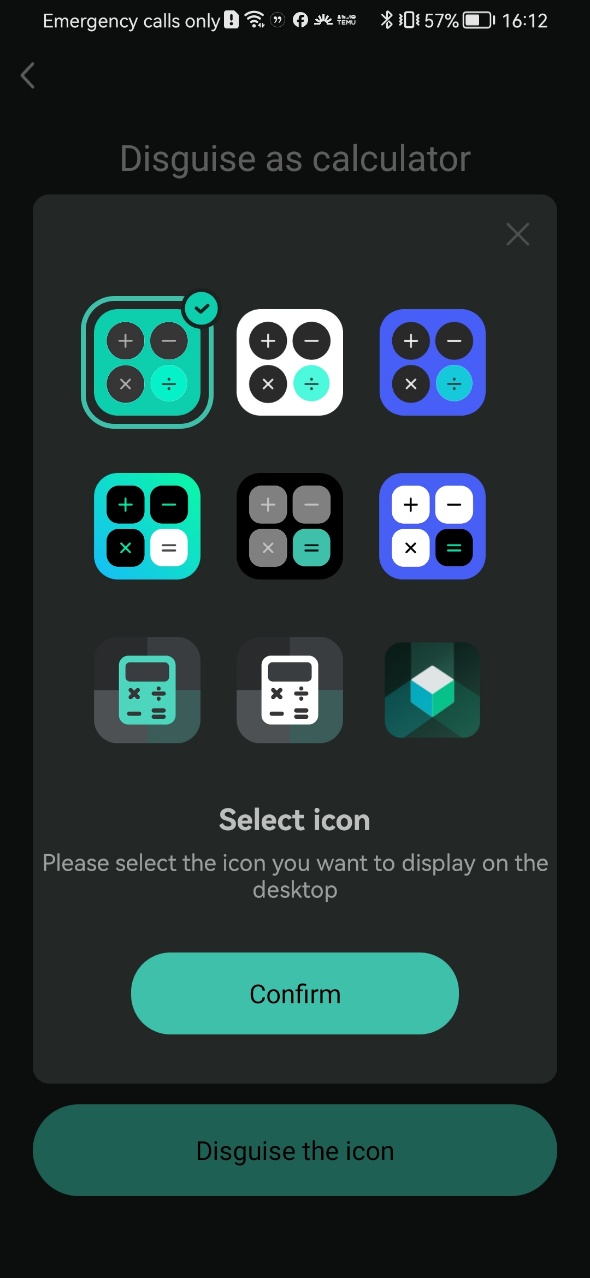 Customize Hide All appearance and set password