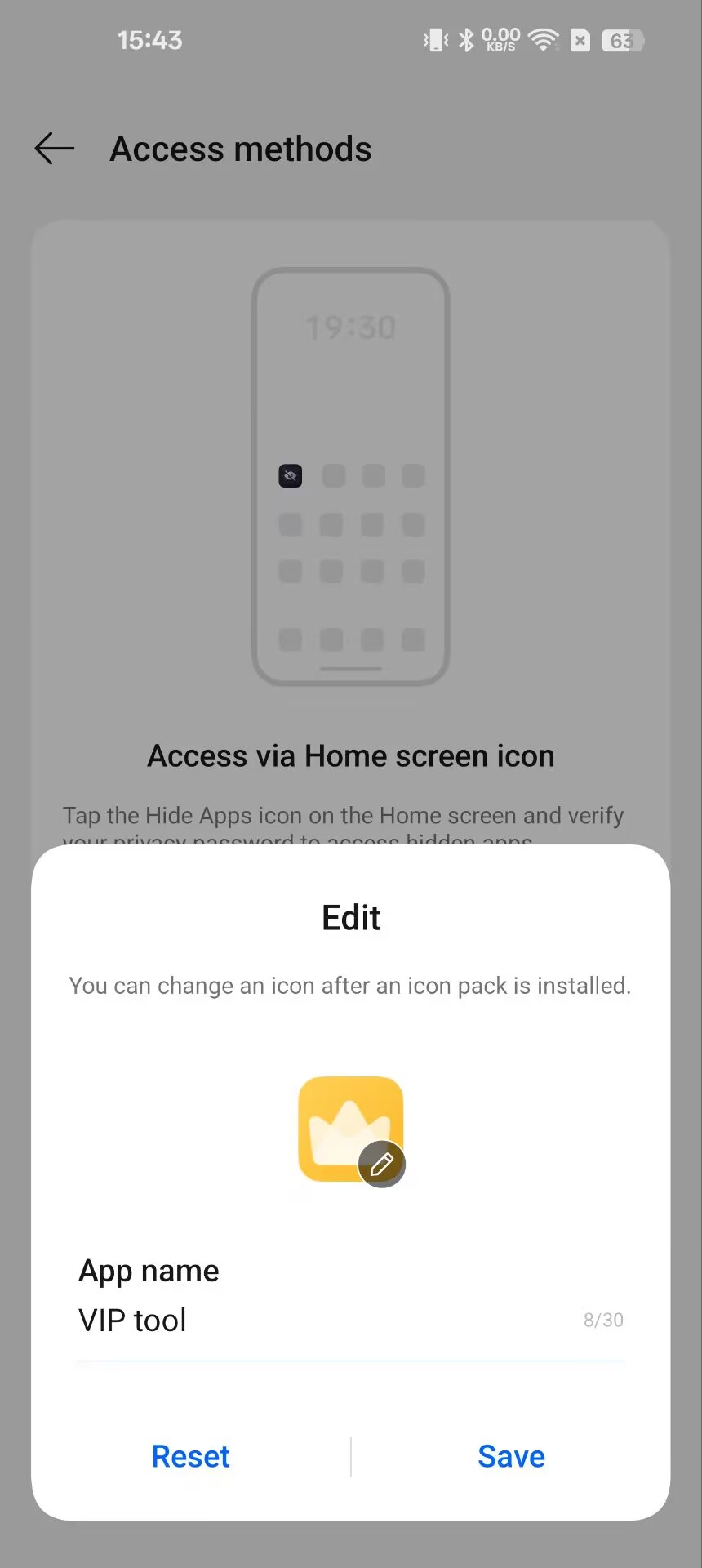 Customizing icon style and display name